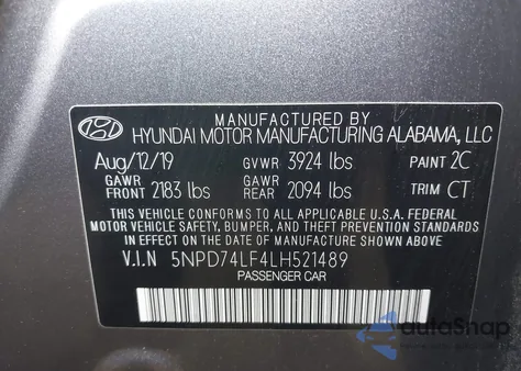 2020 Hyundai Elantra Se из США, поврежденный, VIN 5NPD74LF4LH521489